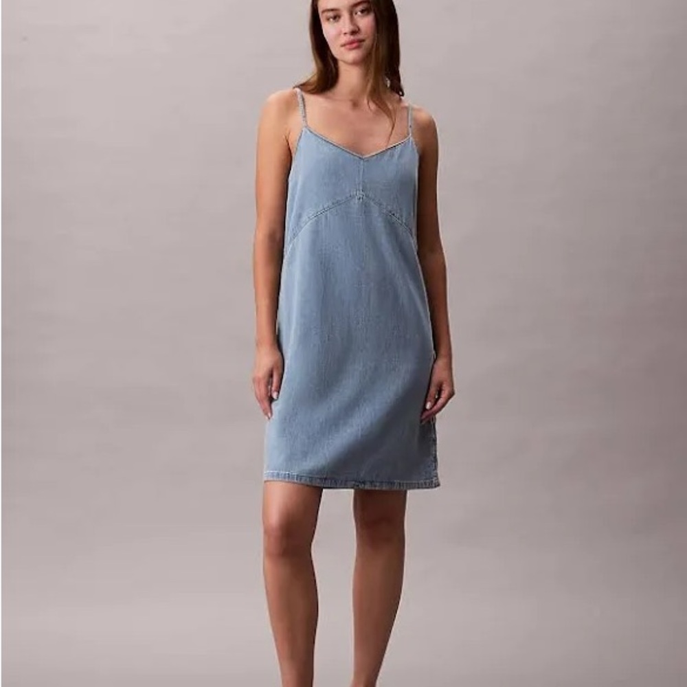 Calvin Klein Denim Strappy Mini Dress